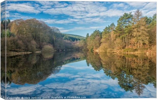 Clydach Reservoir Reflection Llanwonno South Wales Canvas Print by Nick Jenkins