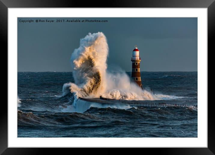 Where The Sea Meets Land Framed Mounted Print by Ron Sayer