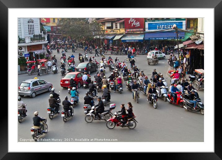 Hanoi Traffic Framed Mounted Print by Robert Murray