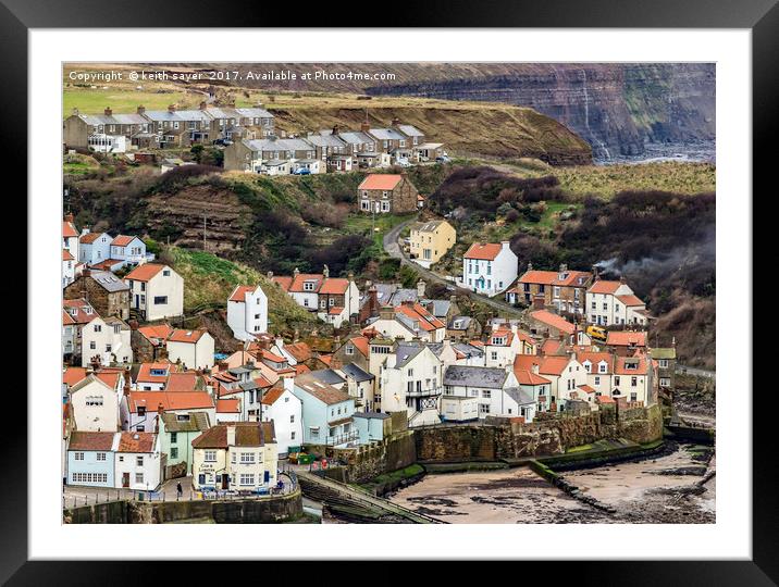 Looking down on Staithes Framed Mounted Print by keith sayer