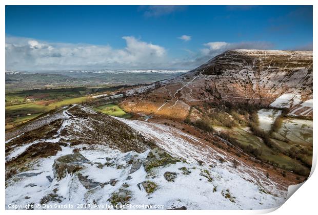 Mynydd Troed from Mynydd Llangorse, Brecon Beacons Print by Dan Santillo