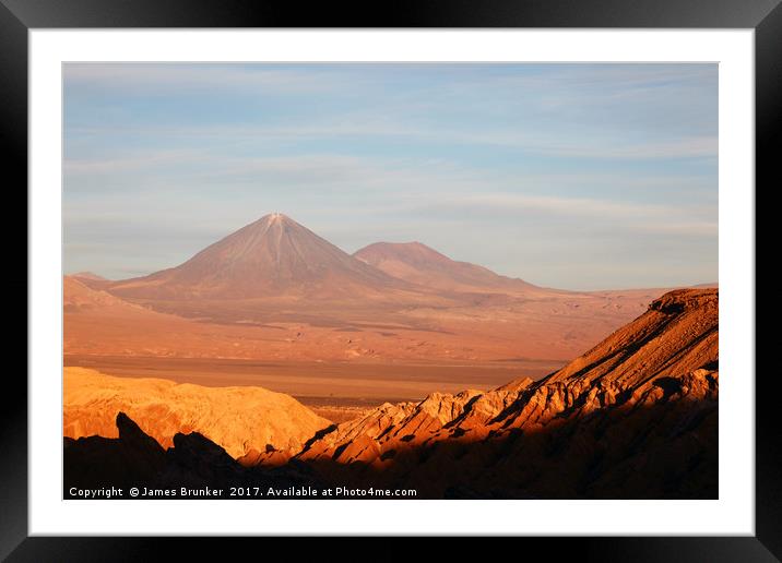 Late Afternoon Light in the Atacama Desert Chile Framed Mounted Print by James Brunker