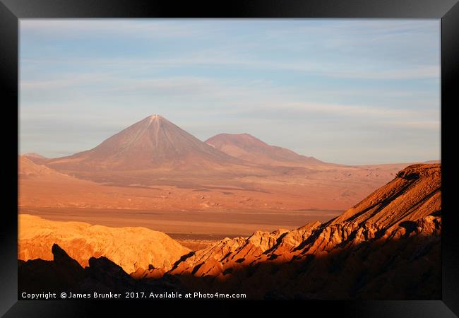 Late Afternoon Light in the Atacama Desert Chile Framed Print by James Brunker
