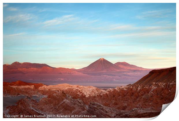 Death Valley at Sunset Atacama Desert Chile Print by James Brunker