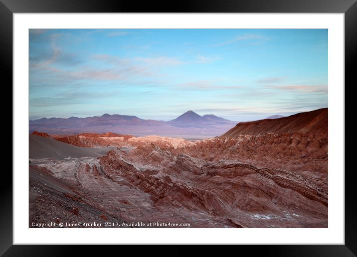 Valle de la Muerte at Sunset Atacama Desert Chile Framed Mounted Print by James Brunker