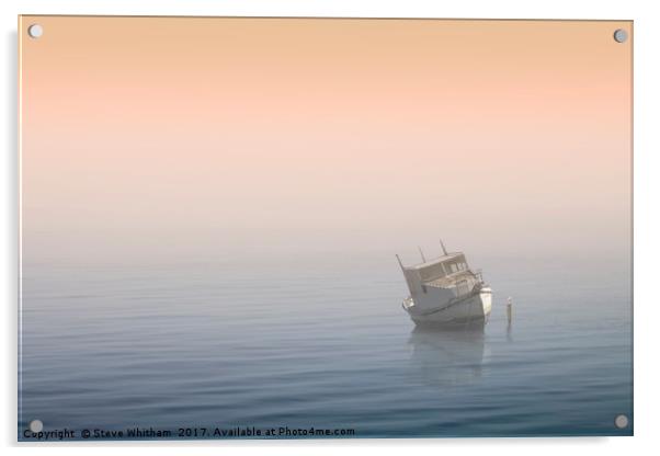 Misty Mooring. Acrylic by Steve Whitham