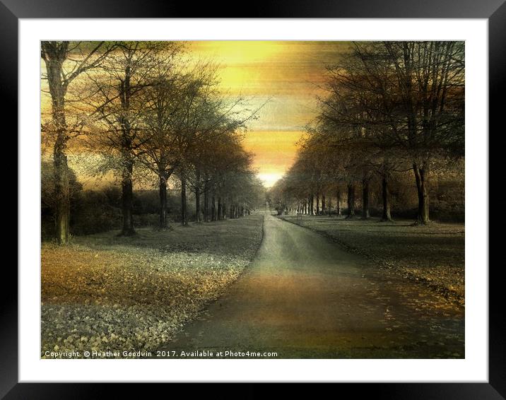 A Winter's Walk. Framed Mounted Print by Heather Goodwin