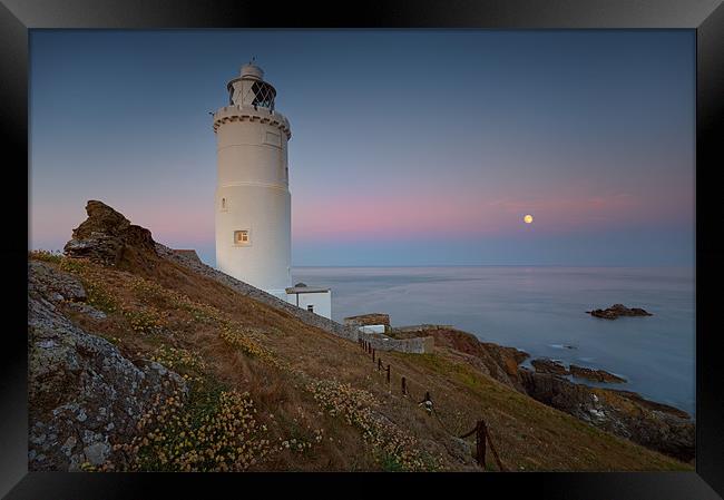 Start Point Lighthouse Sunset Framed Print by Ashley Chaplin