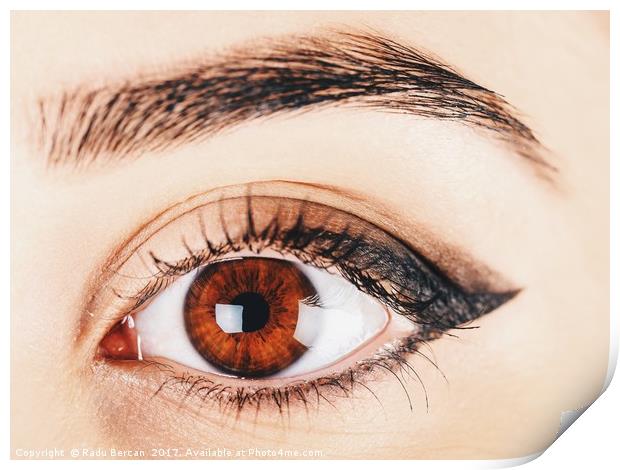 Woman Eye With Makeup And Long Eyelashes Print by Radu Bercan