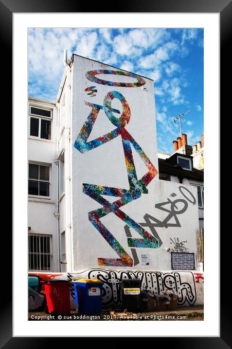 Grafitti in Brighton Framed Mounted Print by sue boddington