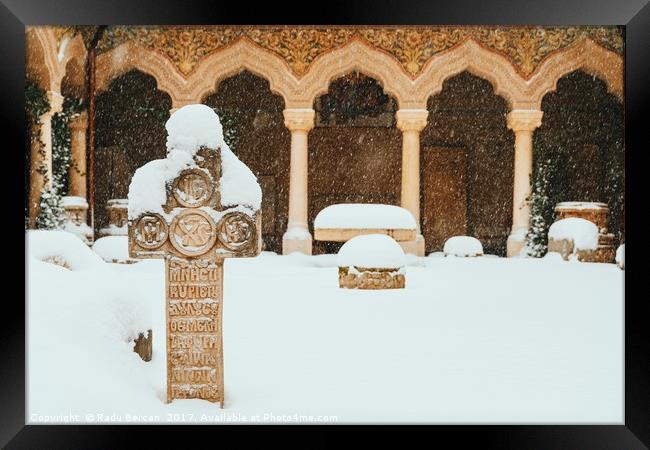 Stavropoleos Monastery In Bucharest During Winter  Framed Print by Radu Bercan