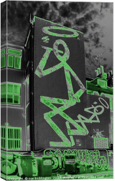 Neon Graffiti  Canvas Print by sue boddington