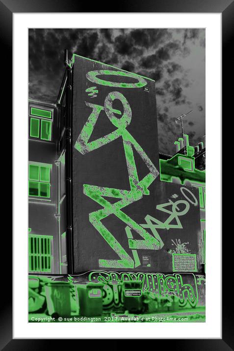 Neon Graffiti  Framed Mounted Print by sue boddington