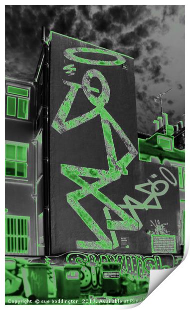 Neon Graffiti  Print by sue boddington