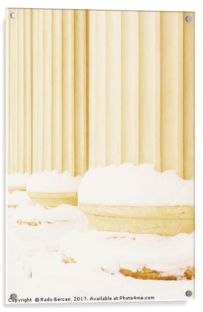 Composite Greek Style Columns In Winter Acrylic by Radu Bercan