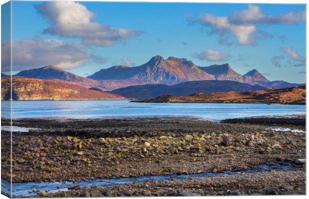 Ben Loyal over Highland Water Canvas Print by David Hare