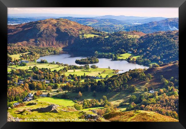 Grasmere from Helm Crag Framed Print by Rob Mcewen
