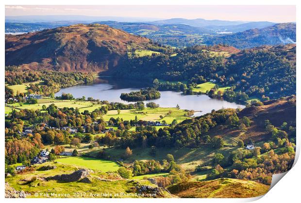Grasmere from Helm Crag Print by Rob Mcewen