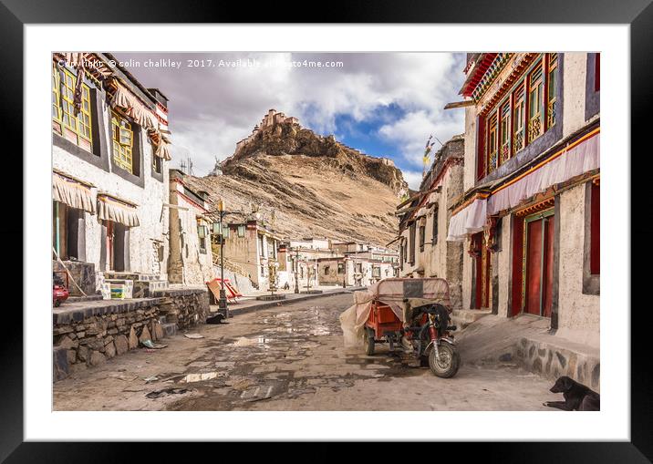 Gyantse Sidestreet, Tibet Framed Mounted Print by colin chalkley