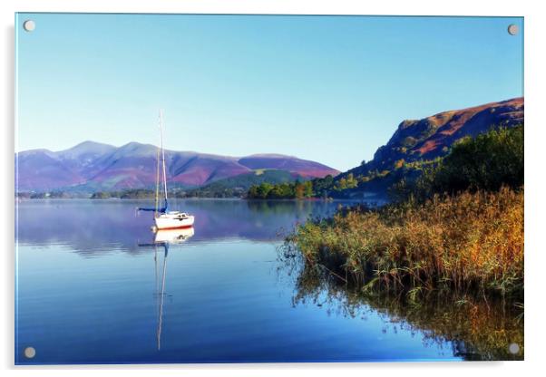 Boat at Derwent Water Acrylic by Dave Leason