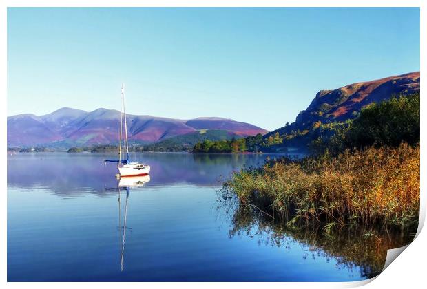 Boat at Derwent Water Print by Dave Leason