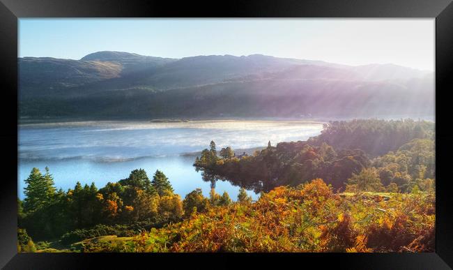Derwent Water in the Fog Framed Print by Dave Leason