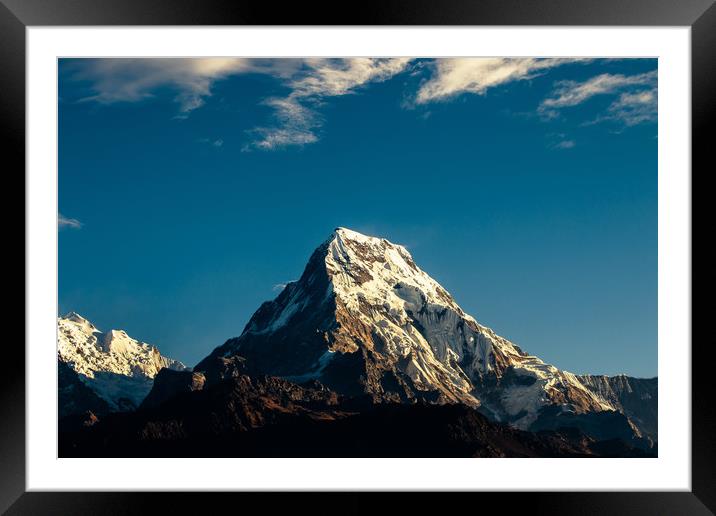 Shining Mount Annapurna South  Framed Mounted Print by Ambir Tolang