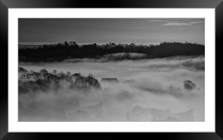 Misty Morning in the Wye Valley Framed Mounted Print by Eric Pearce AWPF