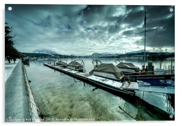 Lake Lucerne Jetty  Acrylic by Rob Hawkins