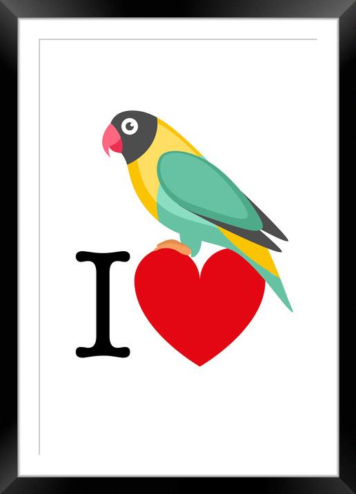 I Love Birds Framed Mounted Print by Harry Hadders