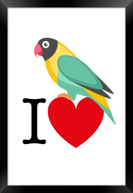 I Love Birds Framed Print by Harry Hadders