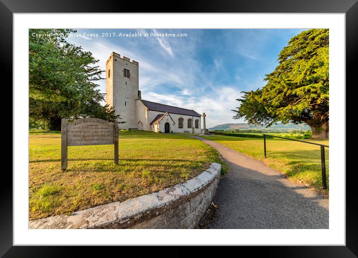 St Marcellas Church Denbighshire  Framed Mounted Print by Adrian Evans