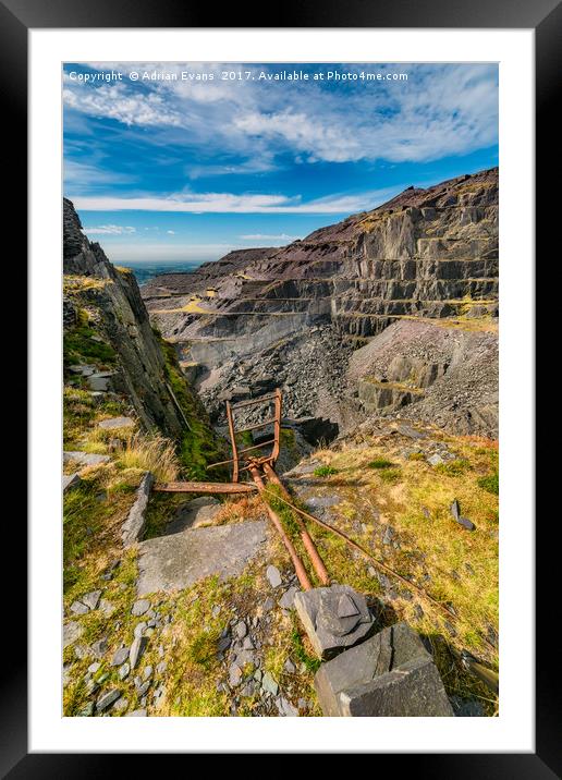 Dinorwic Slate Quarry Snowdonia  Framed Mounted Print by Adrian Evans
