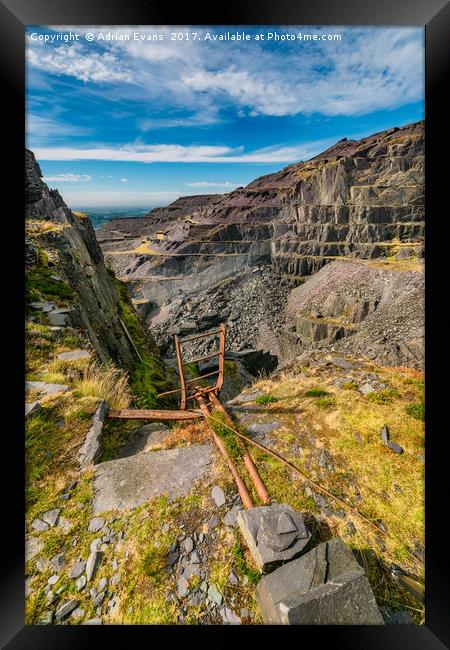 Dinorwic Slate Quarry Snowdonia  Framed Print by Adrian Evans