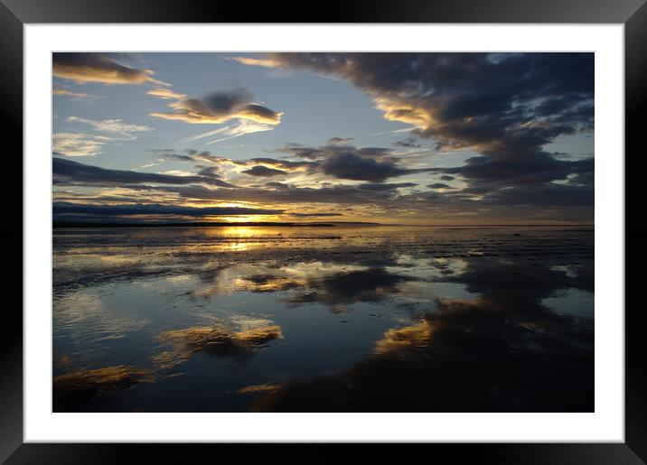 Sunset at Lindisfarne, Holy Island Framed Mounted Print by Alan Barnes
