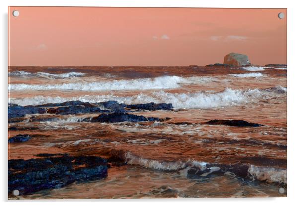 Bass Rock from North Berwick Acrylic by Alan Barnes