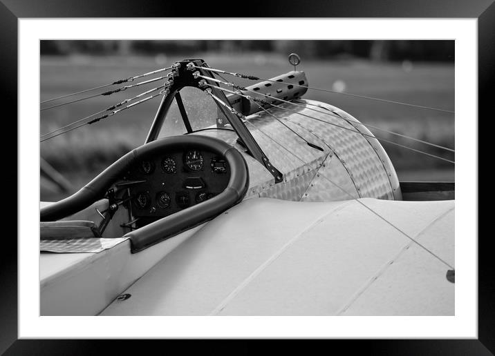 closeup of Fokker Eindecker aircraft cockpit Framed Mounted Print by Ashley Redding