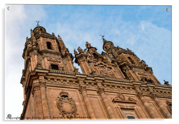 Medieval Cathedral of Salamanca Acrylic by Igor Krylov
