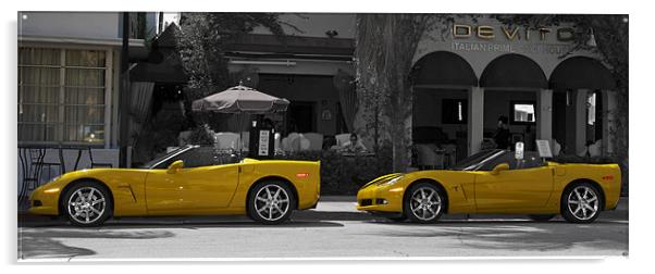 Twin Ferrari's Acrylic by Elaine Young