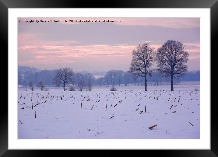 Winter Evening Framed Mounted Print by Gisela Scheffbuch