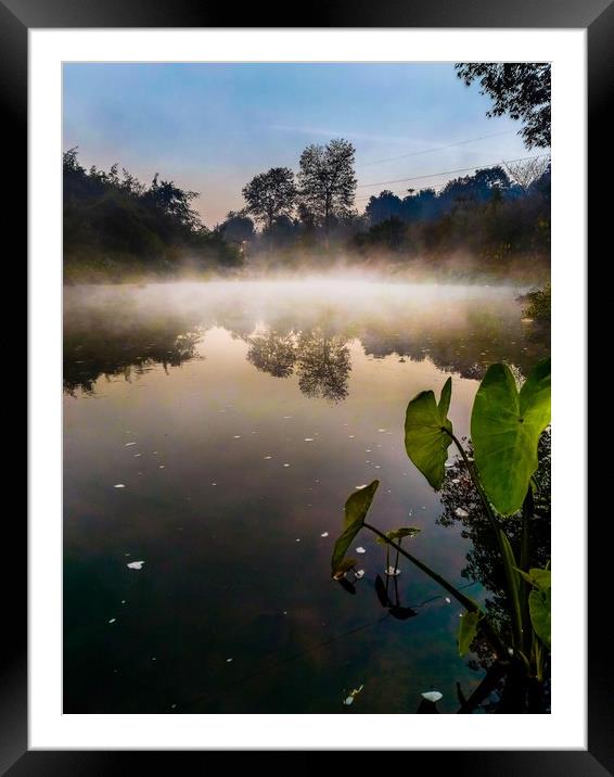 Dawn on River Sona Framed Mounted Print by Indranil Bhattacharjee