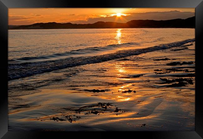 Sunrise at Druridge Bay, Northumberland Framed Print by Alan Barnes