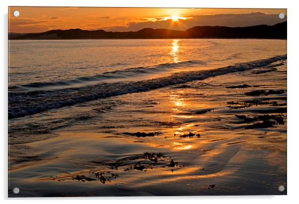 Sunrise at Druridge Bay, Northumberland Acrylic by Alan Barnes