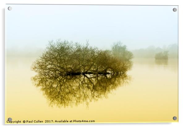 Trees in the fog. Acrylic by Paul Cullen