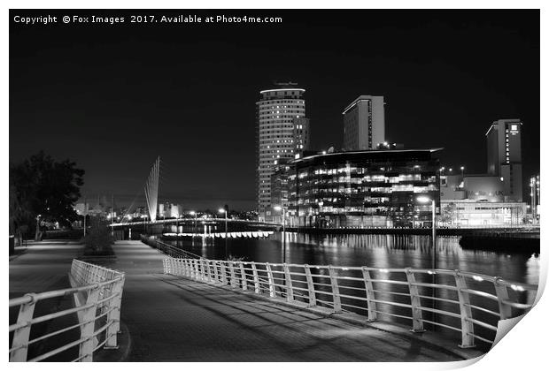  Manchester At Night Print by Derrick Fox Lomax