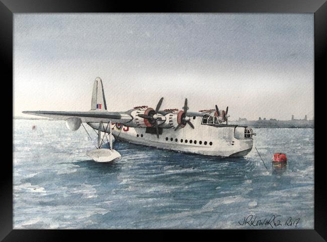 Short Sunderland Flying Boat Framed Print by John Lowerson