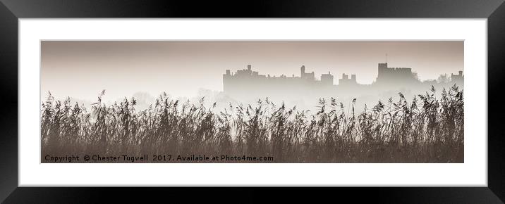 Arundel Castle Shrouded in Fog Framed Mounted Print by Chester Tugwell