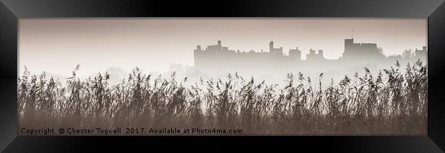 Arundel Castle Shrouded in Fog Framed Print by Chester Tugwell