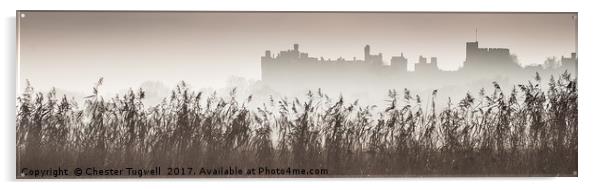 Arundel Castle Shrouded in Fog Acrylic by Chester Tugwell