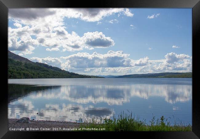 Reflections in Loch Rannoch Framed Print by Derek Corner